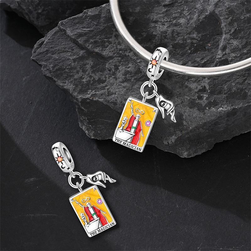 New 925  Silver Magic Card Charms Pendant For Women Fit Original Bracelet DIY April Fools' Day Party Jewelry Gifts