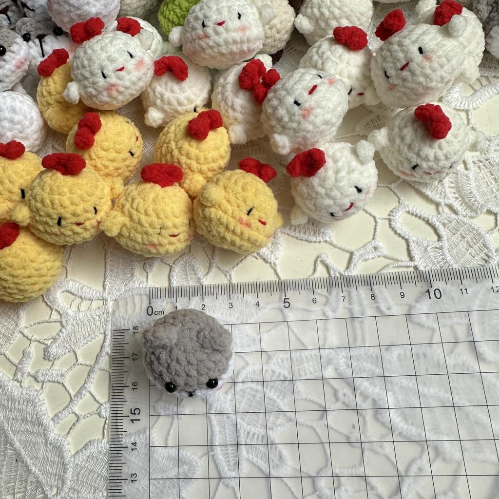 3cm Ručně dopletený Mini Zvířátko Pletený Králík Kuřata Kočka Pes Klíčenka Přívěsek Dárek pro kamarádku a nejlepší kamarádku pro Ženy Dívky