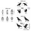 12pcs Thick Paper Black Crow Hanging Decor Dark Glittery Paper Birdcage Pendant  Bar Club