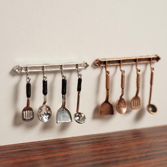 5Pcs Kitchen Dollhouse Miniature Spoon Shovel Cookware Tools DIY Accessories Kit