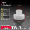 T-förmiger Nylon-Kunststoff-Dichtungsring und Schraubwellenhülse (Für dich: M2-M35)