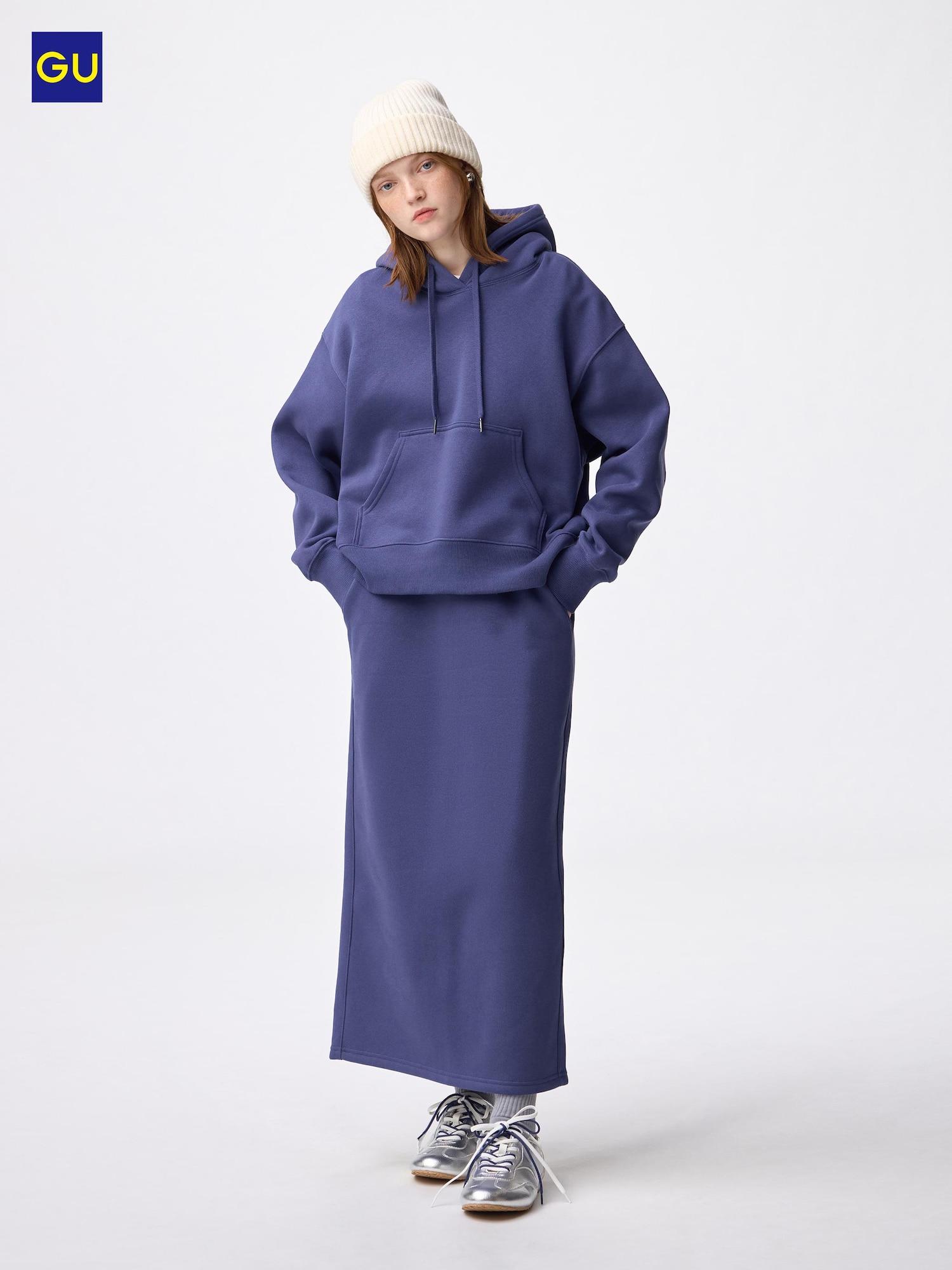 

Uniqlo Gu Heavy Weight Sweat Narrow Skirt 66 BLUE/WOMEN M