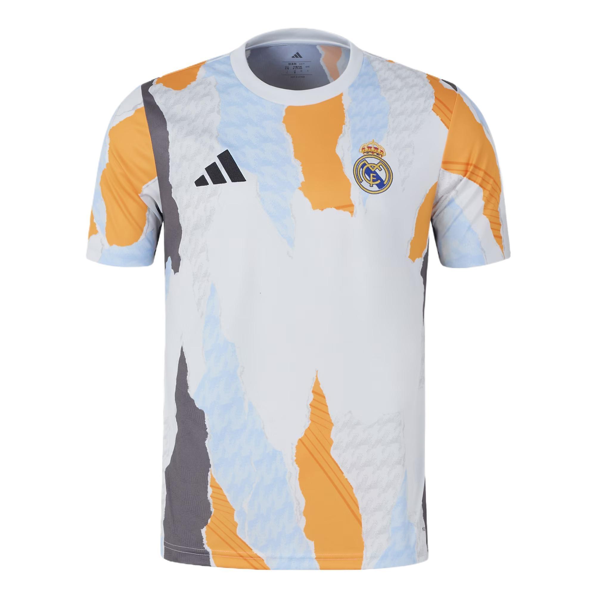 adidas Real Madrid 24/25 Pre-Match Asia Sizing White Yellow Men s JJ3493 L