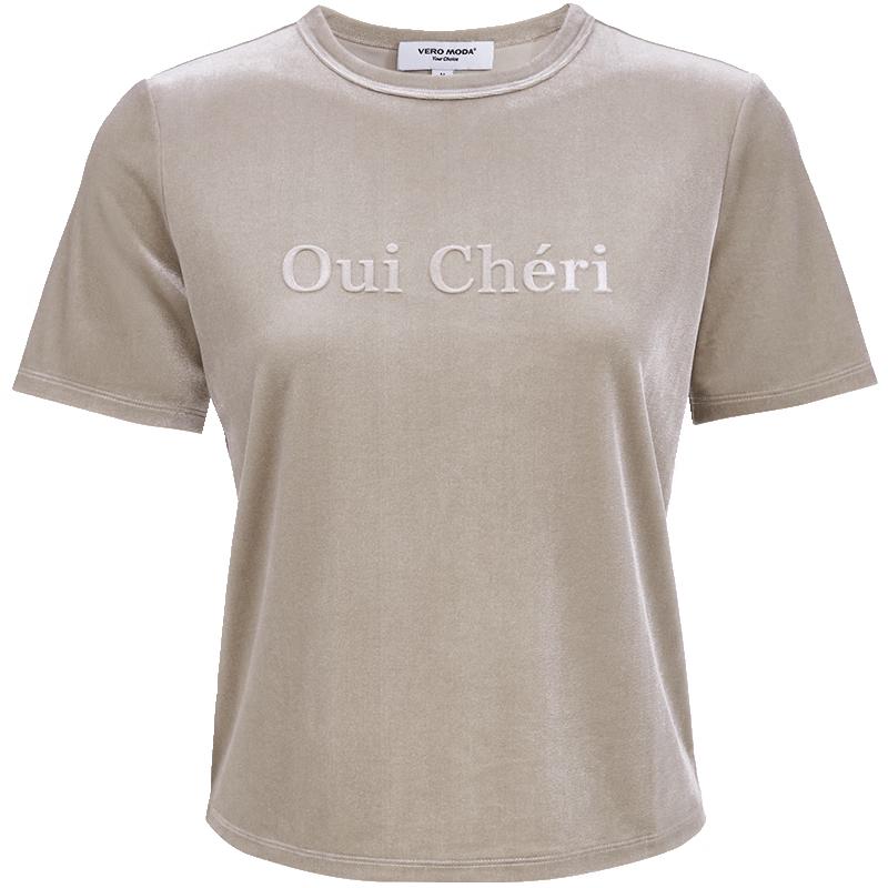 

VEROMODA 2025 Autumn Velour 3D Letter Print T-Shirt S