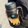 Leak Proof Insulated Cup with Tea Strainer Cartoon Stainless Steel Water Bottle 1000ml with Handle Portable Thermos Travel Use