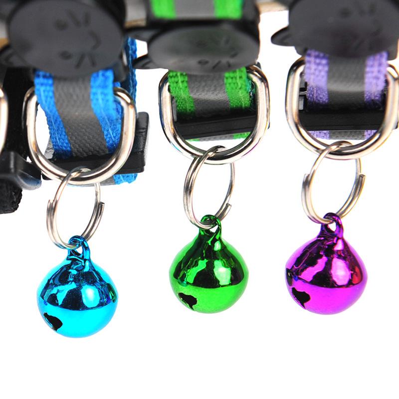 Reflective Cat Collar with Cartoon Cat Head & Colorful Bell