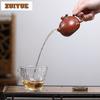 120ml Authentic Yixing Purple Clay Teapots Handmade Xishi Pot Raw Ore Zhu Mud Tea Soaking Kettle With Strainer Zisha Teaset Gift