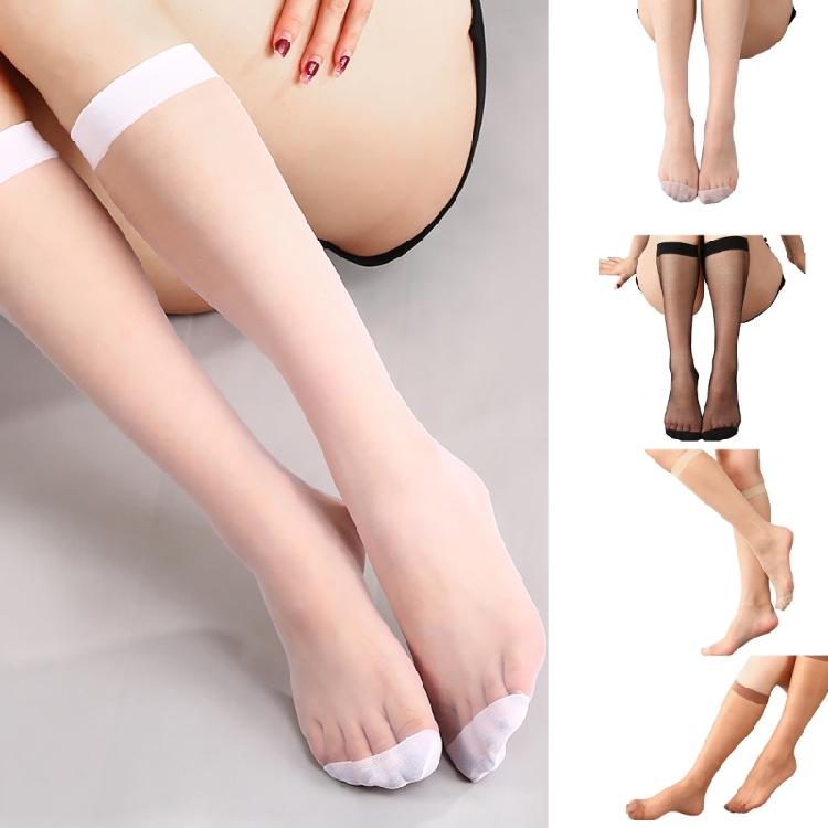 Sophisticated 1/5/10 Pairs Women's Casual Over the Calf Long Socks Silky Nylon Ultra Thin Sheer Knee Length Stockings