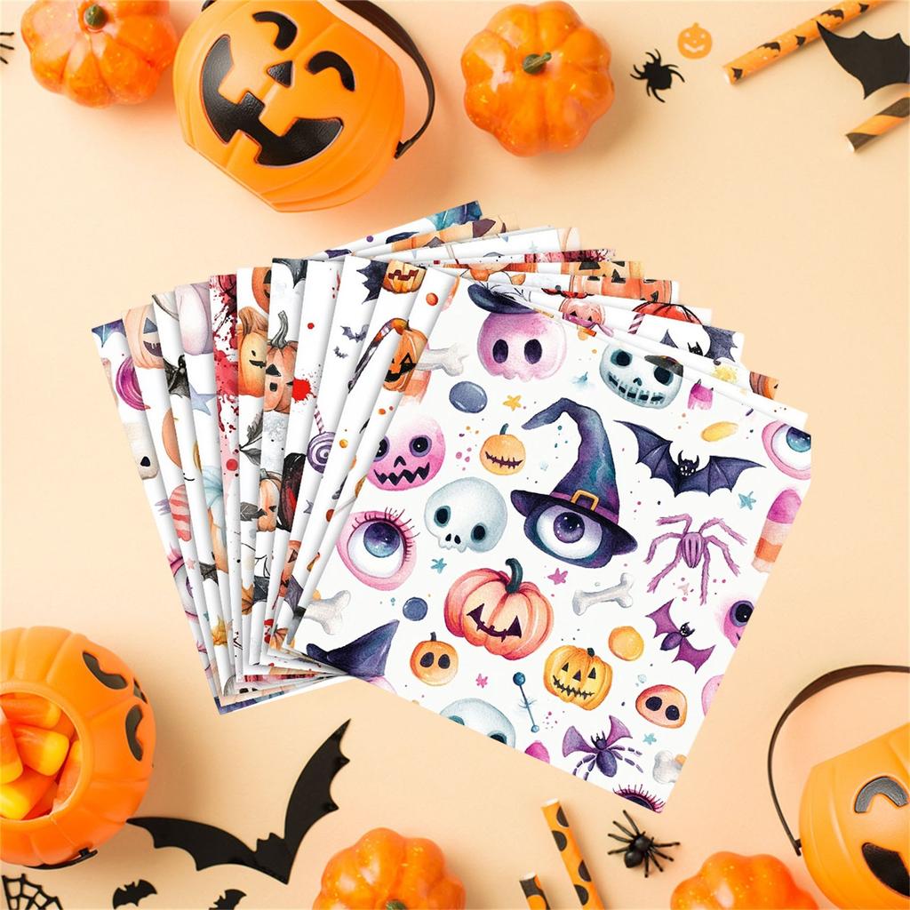 Halloween Decoration Handmade Packaging Double Offset Paper Horror Pumpkin Leaves Party Atmosphere Party Supplies