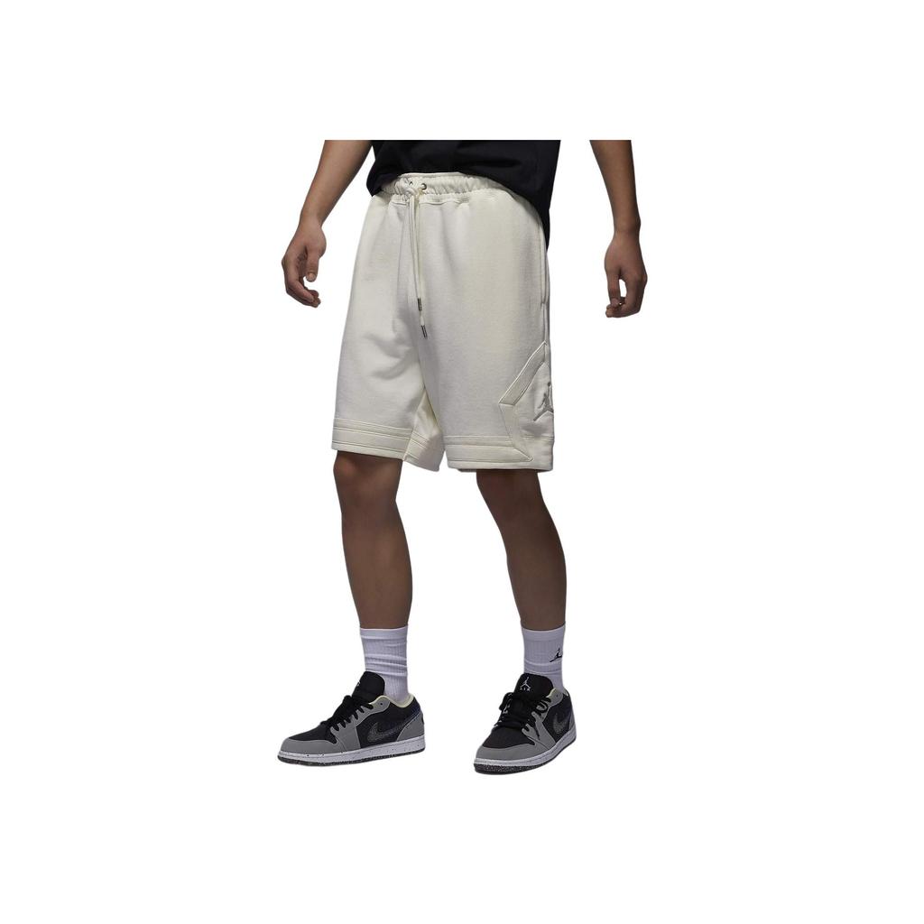 Jordan Flight Diamond Knit Comfortable Mid-Rise Drawstring Casual Shorts Men Shorts Sail-White FV7258-133