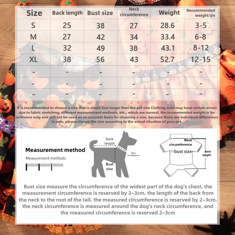 Popular Halloween Pet Supplies Dog Clothes Costumes Pumpkin Skirts and Small Dog Lace Skirt Dog Dress White Girl Dog Clothes
