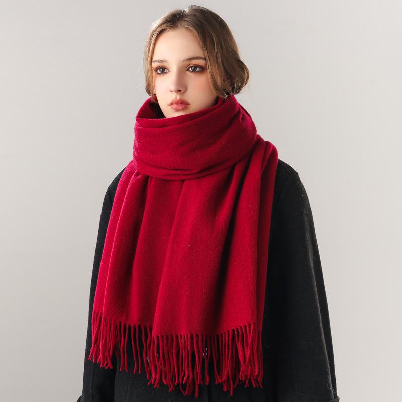 Pure Wool Scarf Winter Men and Women Senior Couple Grey Scarf Shawl Gift Boyfriend Birthday Gift