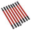 8pcs RC Link Rod Aluminum Alloy Linkage Rod End Kit Upgrade Parts for Scx10 313mm 110 Wheelbase