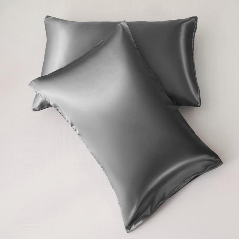Zeby Luxury Silky Pillowcase Soft Comfortable Smooth Satin Pillow Cases High End Solid King Pillow Cover Home Queen Pillowcases