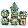 Cusdie Metal Glitter Dices DND 7Pcs Frame Solid D&D Dice D4-D20 Polyhedral Dice Set for Role Playing Game Pathfinder TRPG
