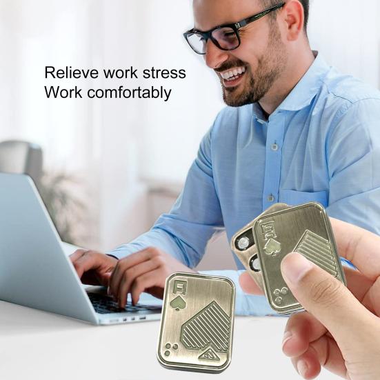 Pocket-sized Fingertip Push Card Toy for Adults Magnetic Metal Poker Haptic Card Fidget Toy Anti-Anxiety & Stress Relief Luminous Push