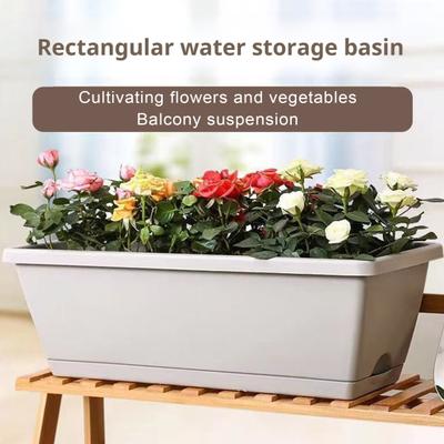 Vegetable Growing Box Flowerpot with Drainage Holes Thickened Edge Strong Load-Bearing Indoor Rectangular Vegetable Herb Planter Box