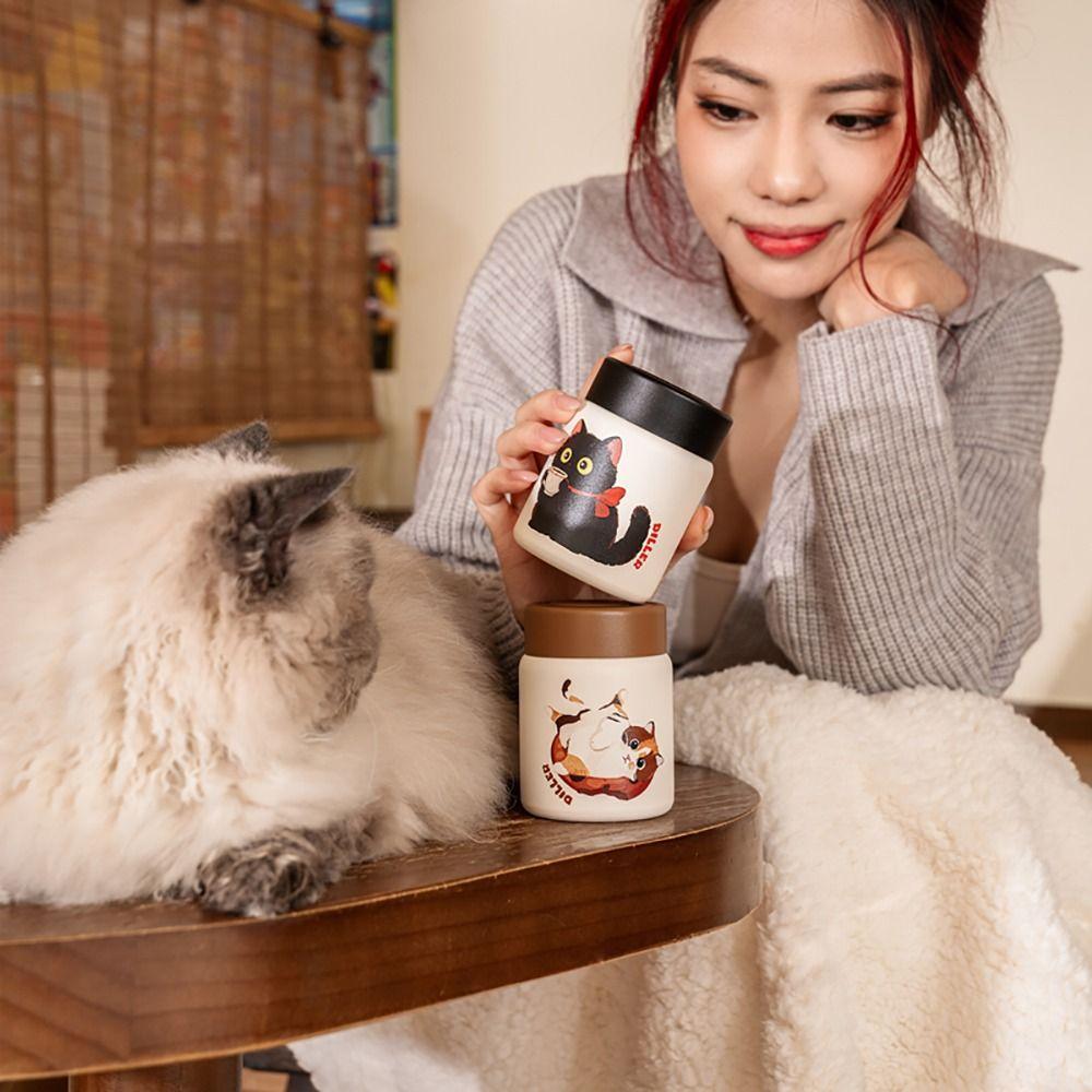Mini 150ML Cat Vacuum Flask Leak Proof 316 Stainless Steel Insulated Cup Portable Cartoon Water Bottle Home