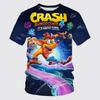 Crash Bandicoot - Barns 3D-printad T-shirt, Avslappnad Sporttopp, Tecknad Rundhalsad Kortärmad Sommar Mode T-shirt