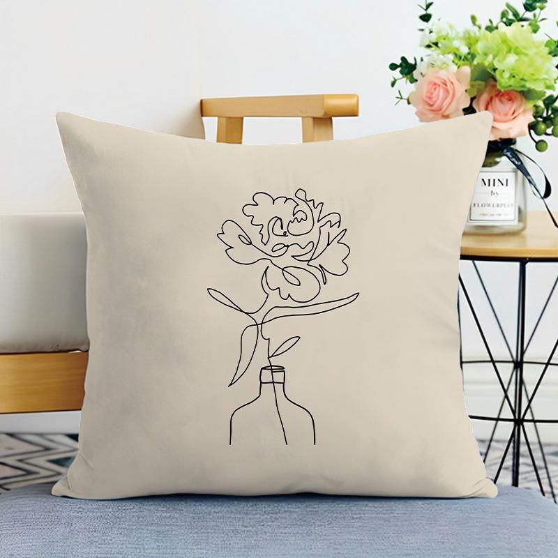 Simple Cute Printed Decorative Pillowcase Bedroom Living Room Square Cushion Pillowcase