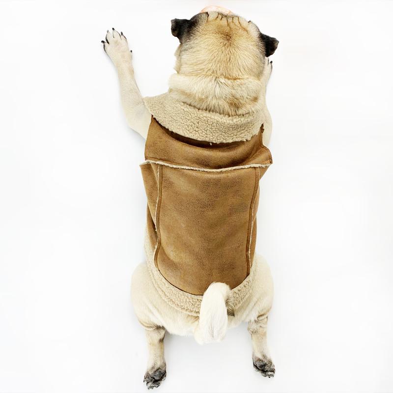 French Bulldog Clothes Winter Frenchie Dog Coat Jacket Pug Clothing Schnauzer Dog Outfit Suede Cashmere Pet Vest Costume Apparel