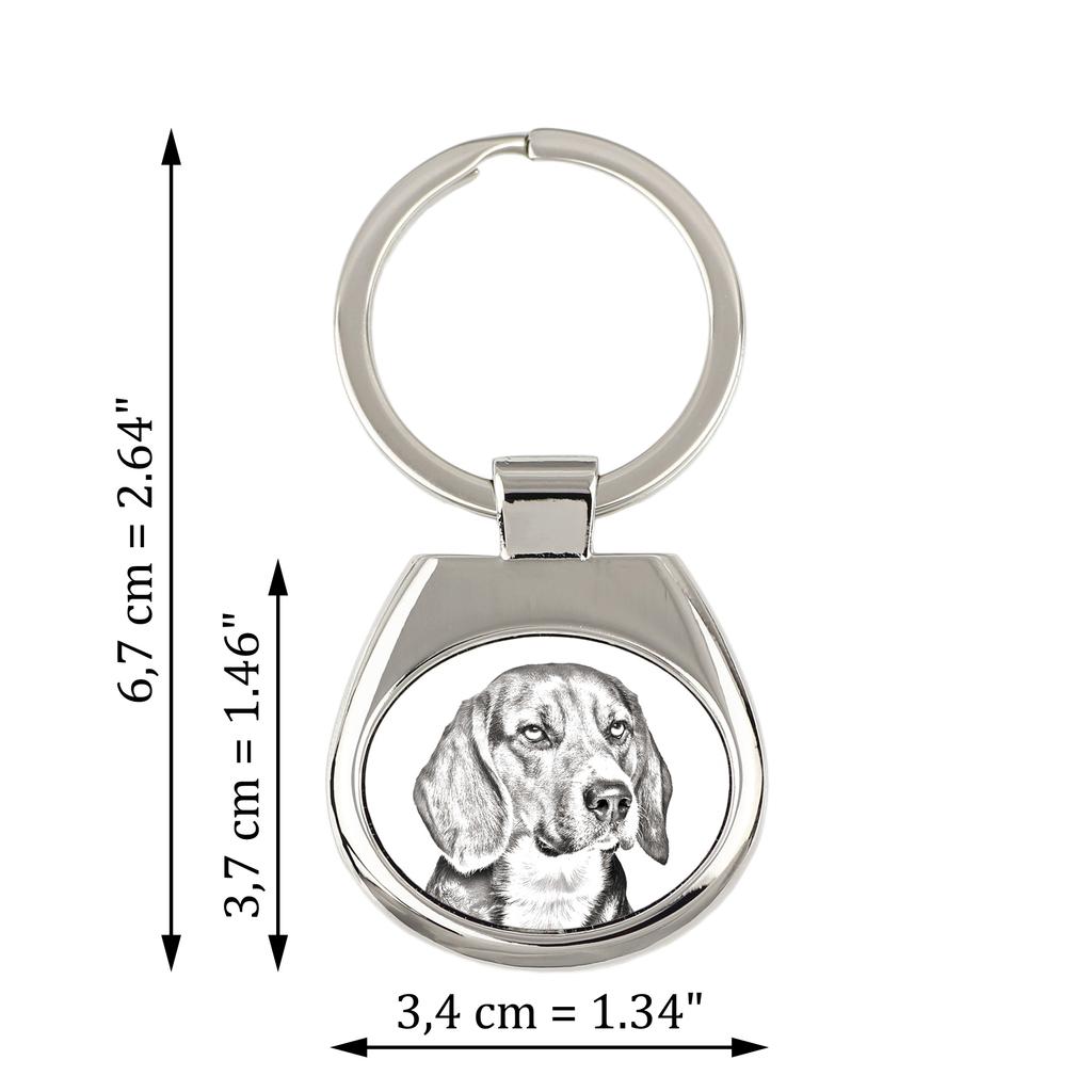 Beagle - portachiavi con cane, portachiavi con stampa, ciondolo personalizzato del marchio Art-Dog