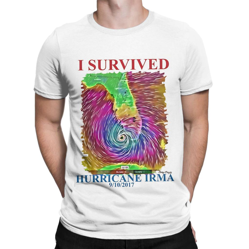 I Survived Hurricane Irma Funny Graphic 100 Cotton Tshirt Hurricane Tees Tops For Unisex