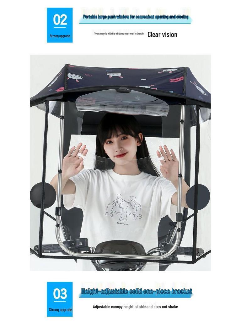 Förtjockat regntätt tak för elfordon, carport, motorcykel och trehjuling