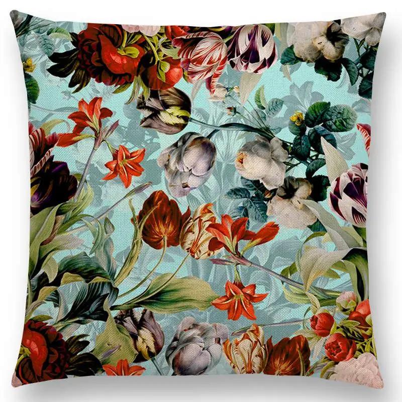 Latest Exotic Garden Summer Natural Flowers Leaf Botanical Tropical Jungle Cushion Cover Car Home Decor Sofa Throw Pillow Case