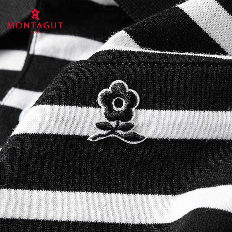 MONTAGUT Men's Jacquard Stripe Polo Shirt