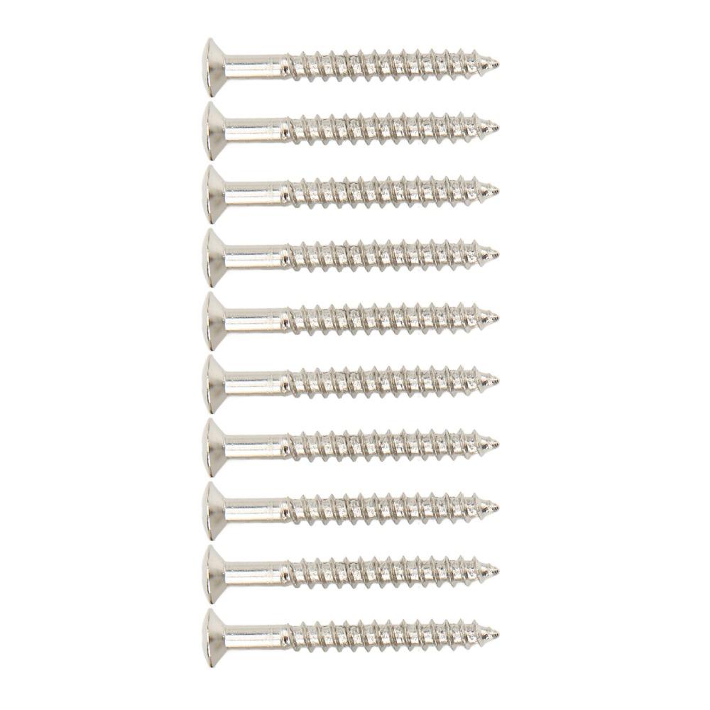 10PCS Silver Guitar Neck Mounting Screws Metal Guitar Neckplate Screws For Guitar