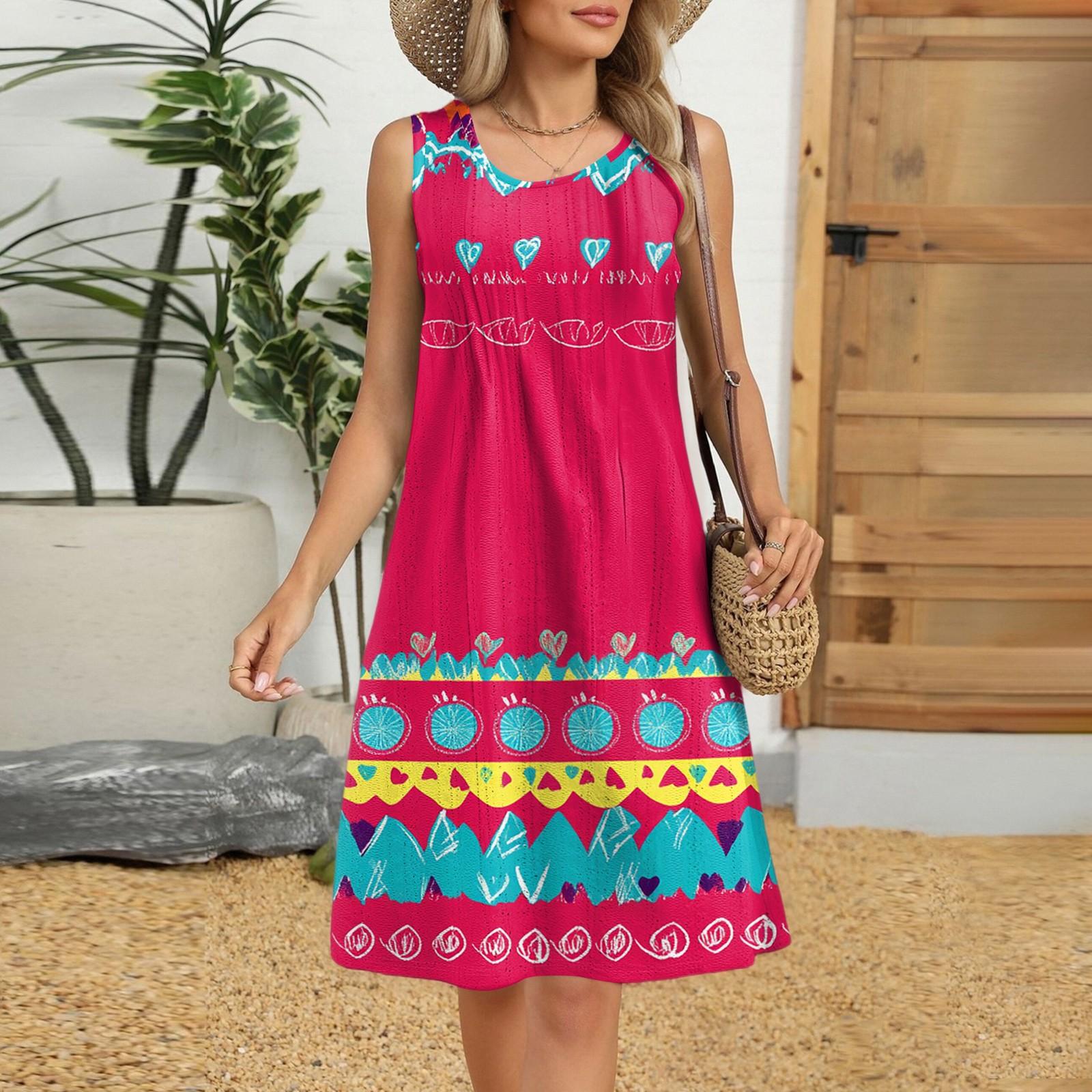 

Женское повседневное модное дышащее платье-жилет с цветочным принтом и карманами M