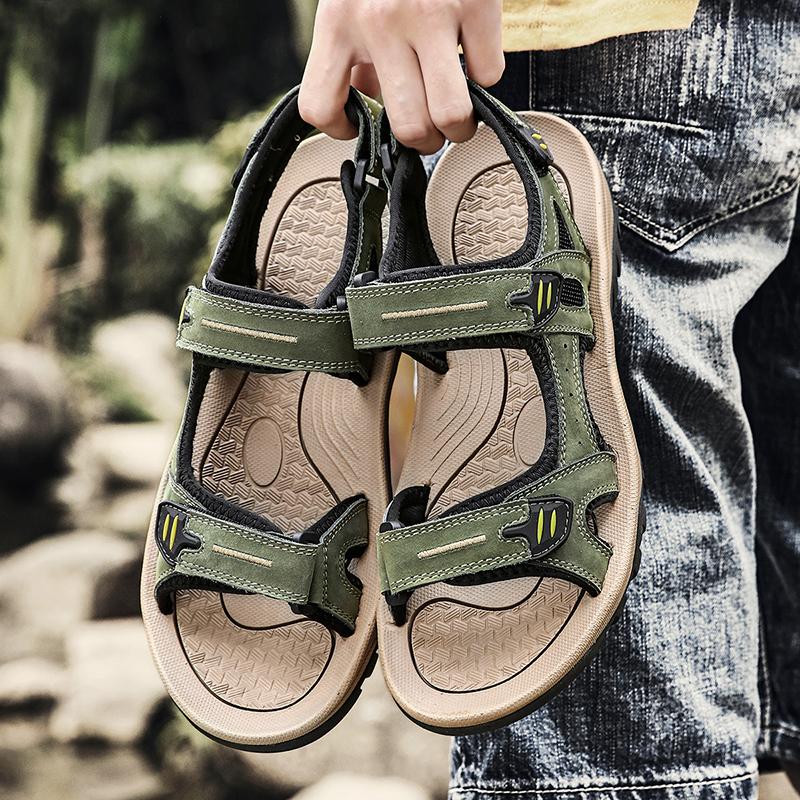 38-48 Mens Large Size Genuine Leather Men Sandals Summer Men Beach Sandals Outdoor Sandals For Men