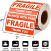 3" X 2" Fragile Stickers for Shipping, 1.8x1''Handle with Care Fragile Labels, Strong Adhesive Thank You Warning Packing Shipping Stickers