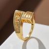 Luxe Dames Persoonlijkheid Geometrische Ring Vrouwen Elegantie Zirkonia Ring Sieraden Voor Bruiloft Feest Cadeau