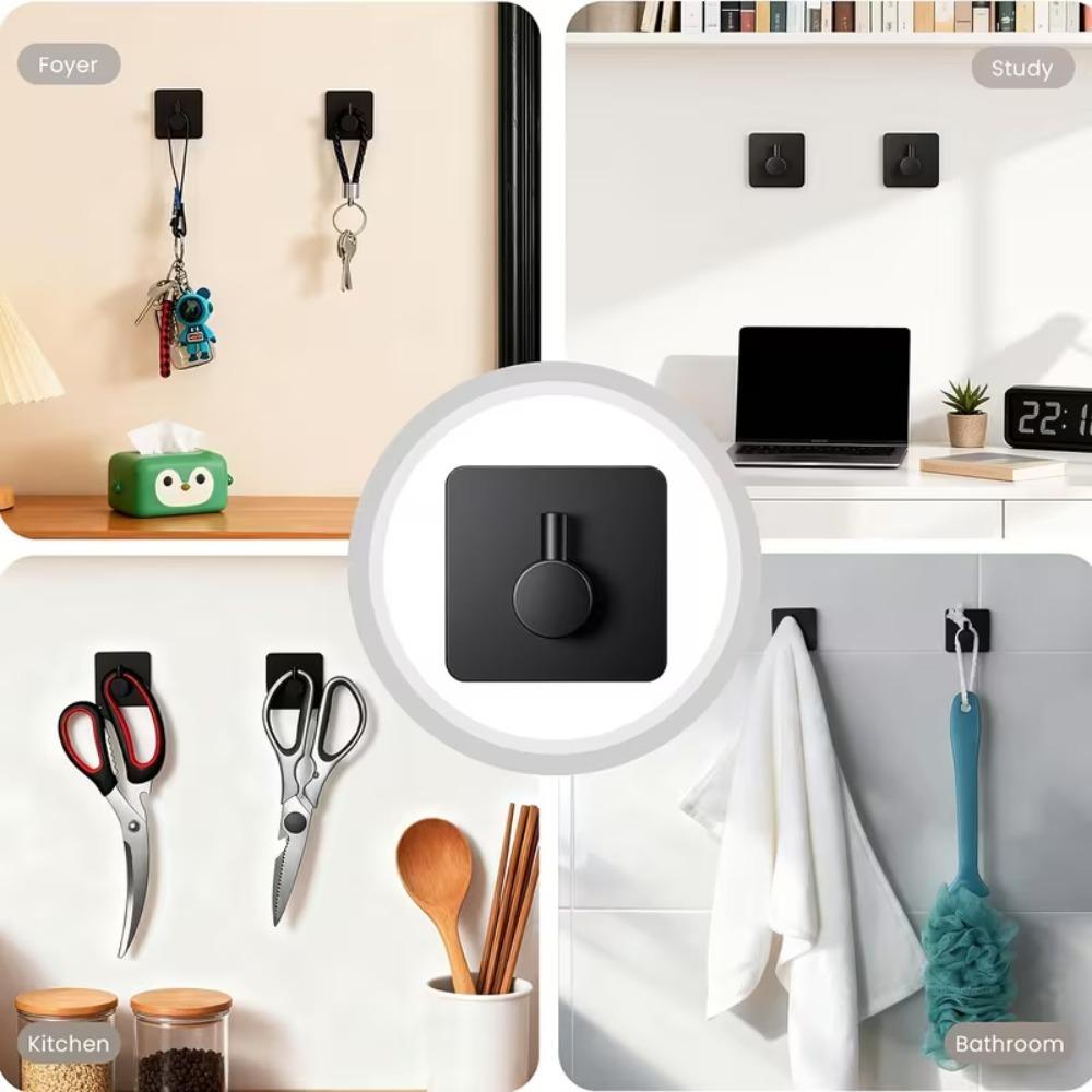 5Pcs Stainless Steel Adhesive Hooks Heavy Duty Wall Hooks Waterproof Towel Coat Hangers for Bathroom Kitchen