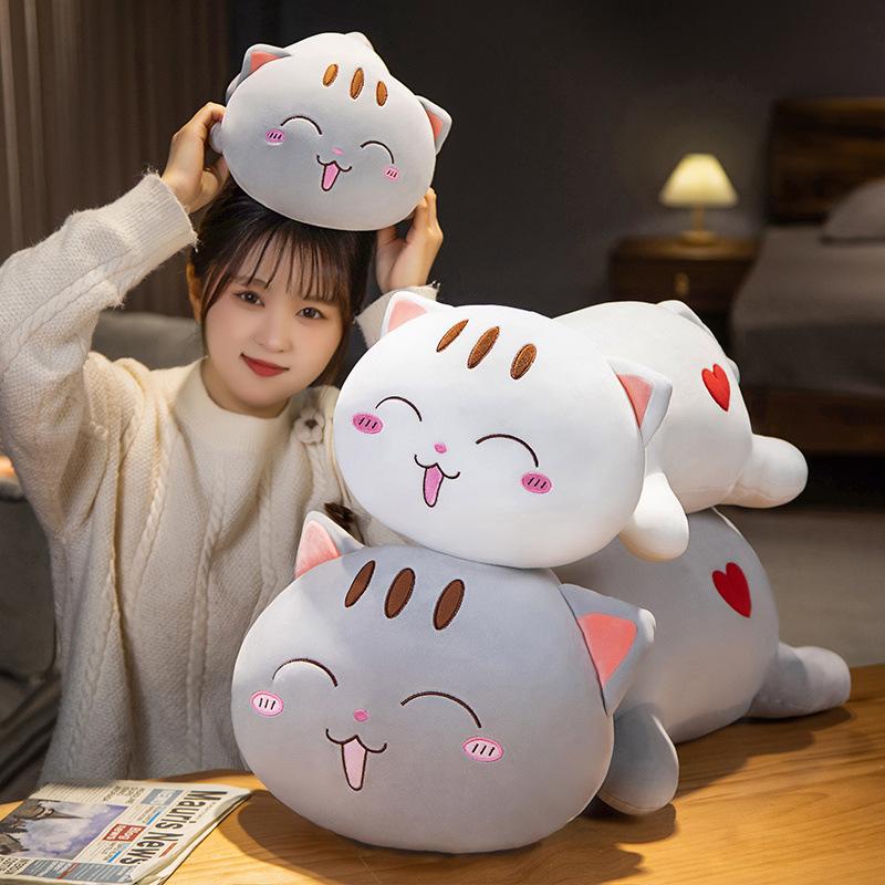 Kawaii Lying Cat Plush Toys Stuffed Cute Lazy Cat Dolls Lovely Animal Pillow Soft Cartoon Cushion Kids Birthday Gifts Home Decor