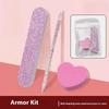 8/12 Pcs Glitter Nail Care Kit - Heart-Shaped Buffer, Crystal Rod, And Double-Sided File For Nail Art And Pedicures