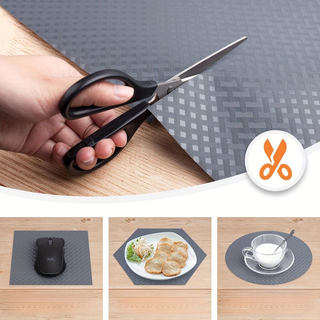 1 Roll EVA Shelf Liner, Non-Slip Oil-Proof Drawer Mat, Washable Cabinet Liner for Kitchen, Refrigerator & Desk