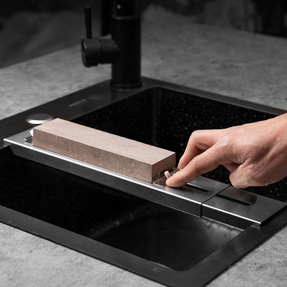Multi-functional Sharpening Stone Holder Sink Bridge Stainless Steel Adjustable Bracket Wing Nut Fastener Metal Construction