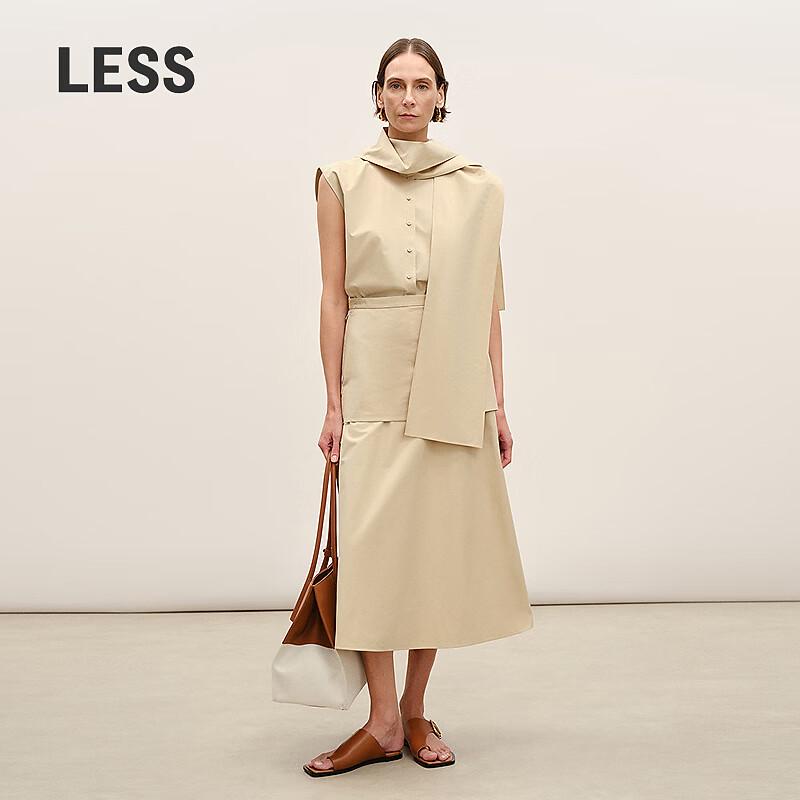 LESS 2026 Summer A-line Cotton Mid-Length Skirt S