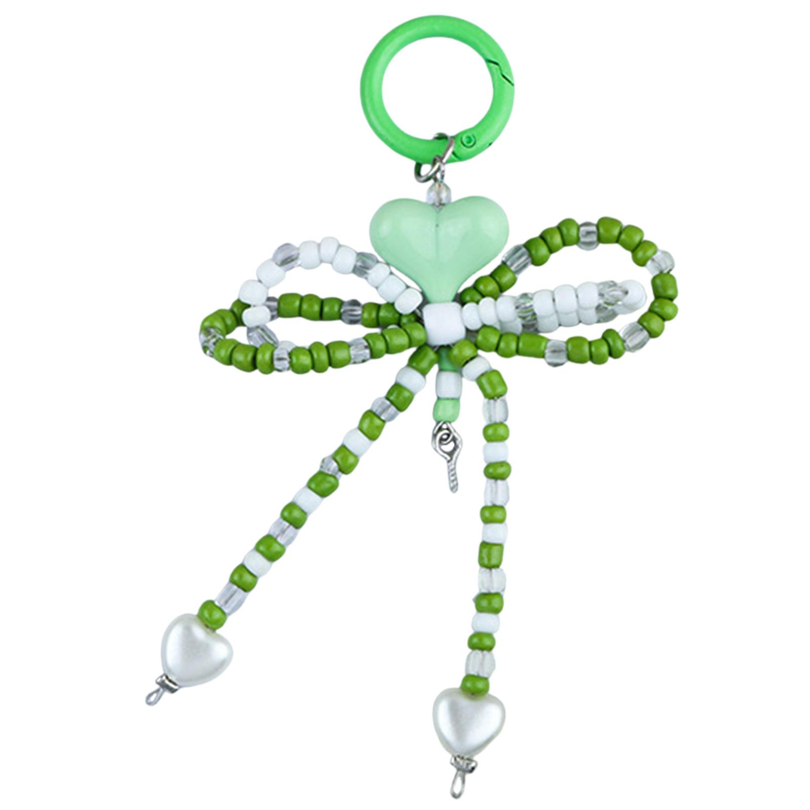 

Elegant Bowknot Beaded Keychain Charm Fashionable Alloy Keyring Charm Beaded Charm Pendant Handbag Charm Beads for Women