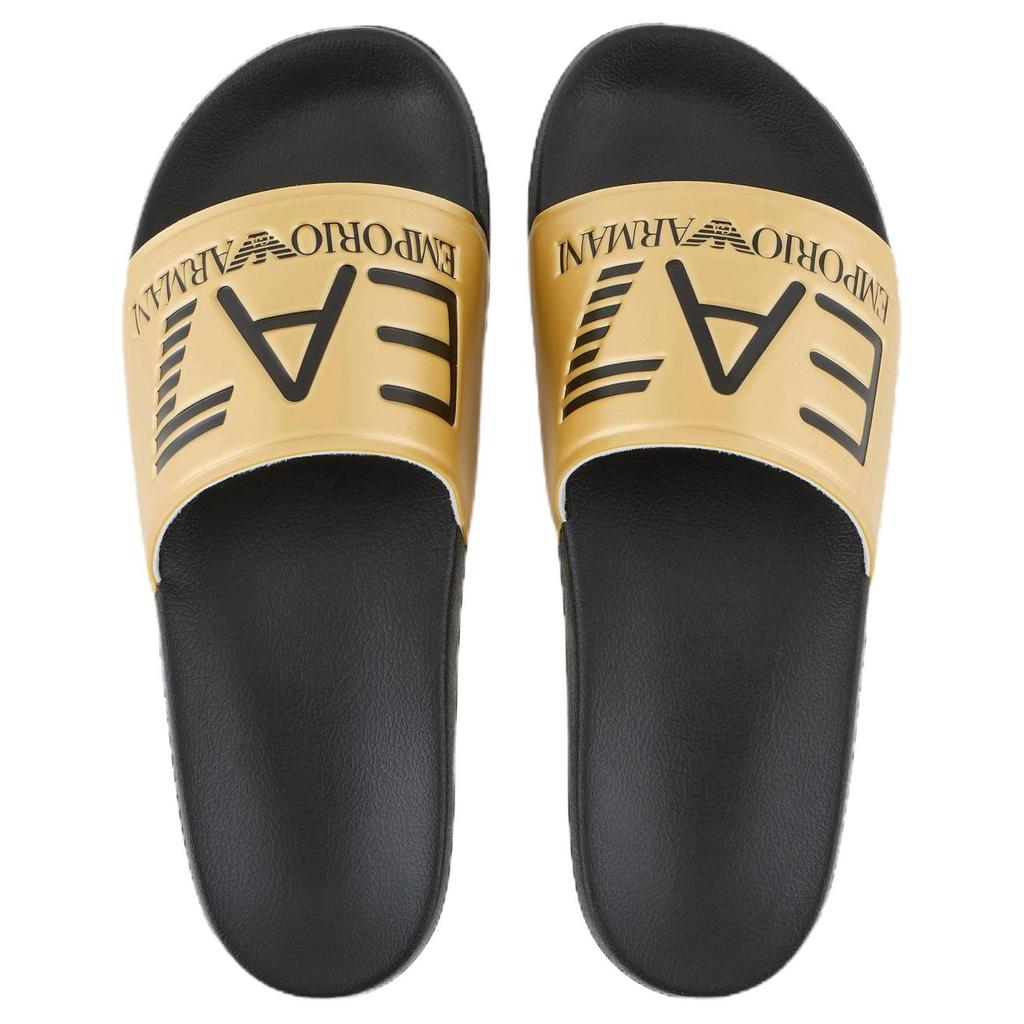 Emporio Armani EA7 Sandali a ciabatta piatti con punta tonda Sandali unisex Giallo 7X000108AF15118MZ097