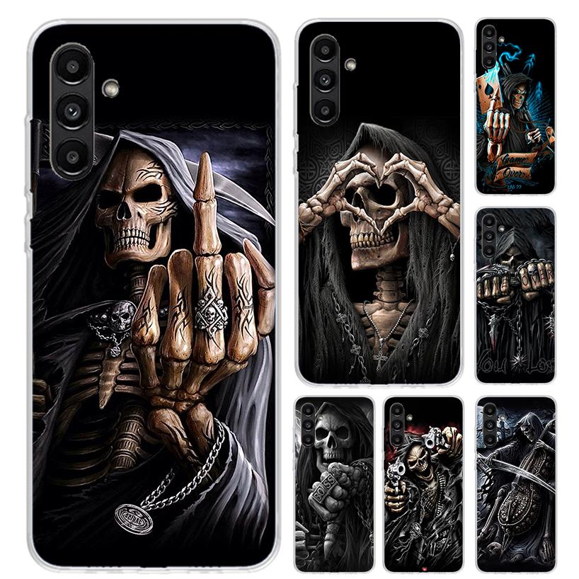 Custodia per Telefono Teschio Scheletro Mietitore della Morte per Samsung Galaxy A16 A26 A36 A56 A15 A25 A35 A55 A14 A24 A34 A54 A13 A23 A33 A53 A05S A0