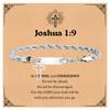 Trendy Cross Cuban Chain Bracelet for Men,Christian Religious Baptismal Bible Chain Wristband,Gift Card for Son Dad