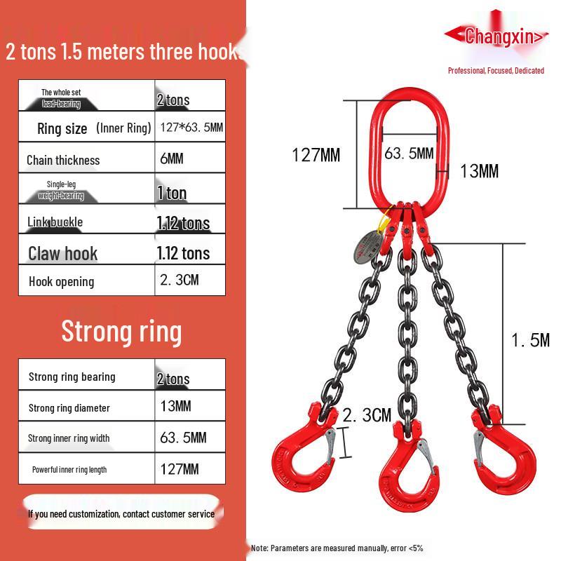 G80 Grade Heavy-Duty Steel Lifting Chain Sling with Double and Quad Hooks for Crane Use