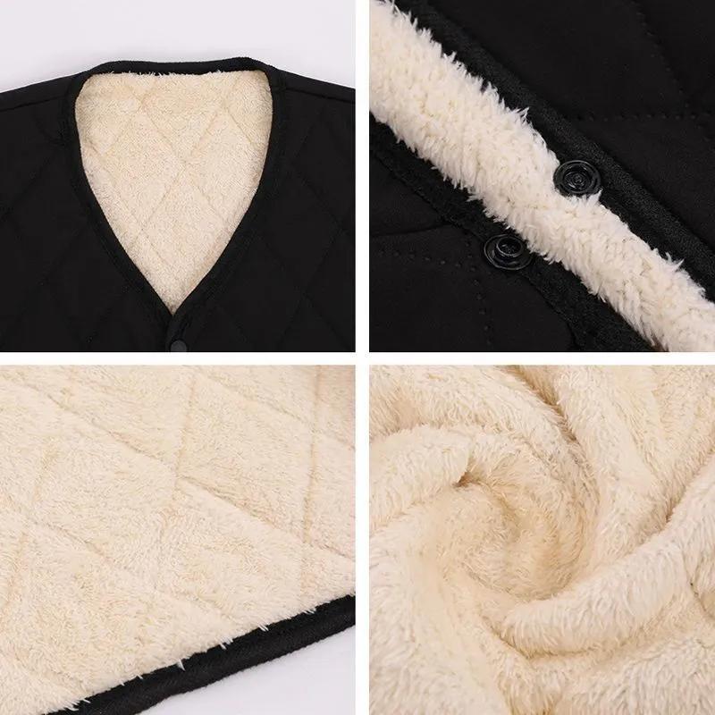 Herbst- und Wintermodelle Herren Baumwollweste Kurz Plus Samt Verdickt Innere Kleidung zum Warmhalten und Gutaussehen Übergröße Weste