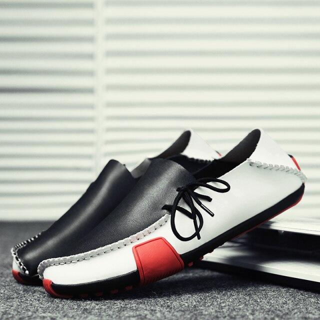 

Чоловіче шкіряне зручне повсякденне взуття 46 білий