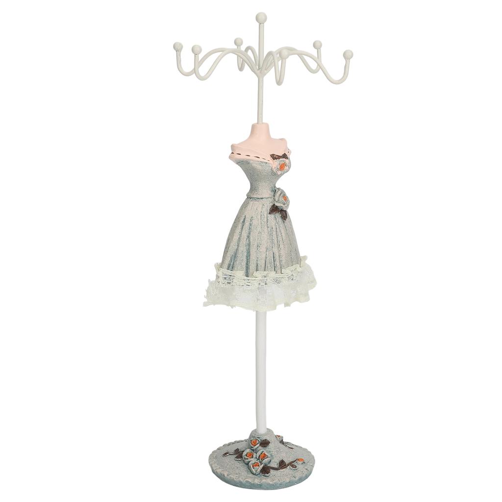 Earrings Necklace Princess Dress Stand Display Iron Mannequin Princess Jewelry Rack Pine Green 1