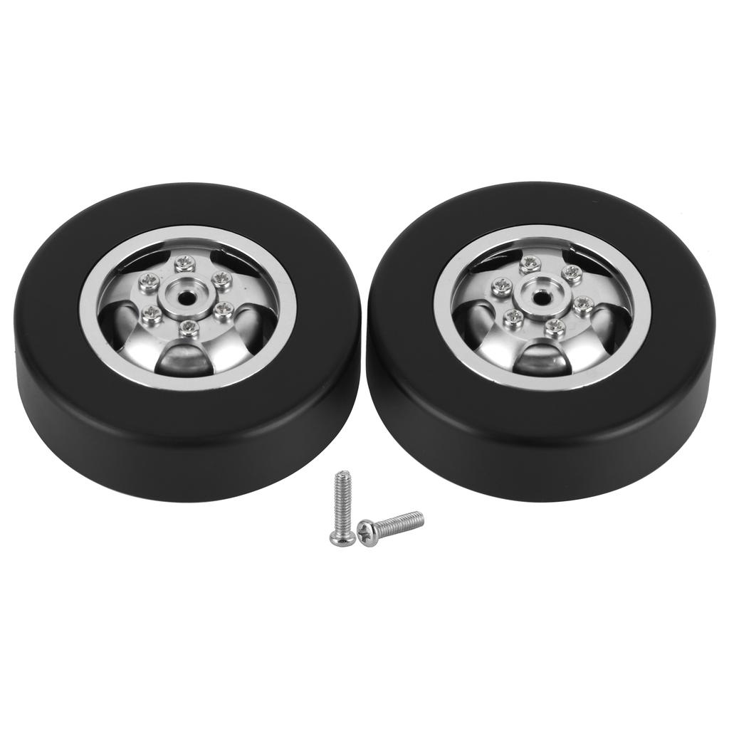 2pcs Aluminum Alloy Drift Tire RC Car Parts Accessories Fit for WPL D12 RC Truck 54mmSilver